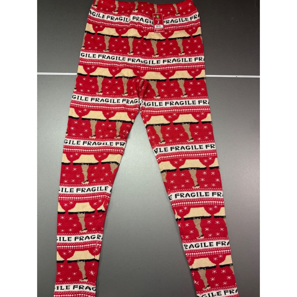 A Christmas Story Leg Lamp Sweater Leggings Red Fragile Holiday Womens L NWT